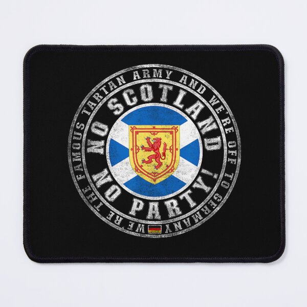 Item preview, No Scotland No Party Tartan Army Off To Germany Badge designed and sold by WoodrowCaldwell.