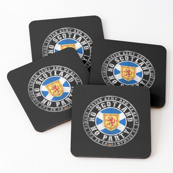 Item preview, No Scotland No Party Tartan Army Off To Germany Badge designed and sold by WoodrowCaldwell.