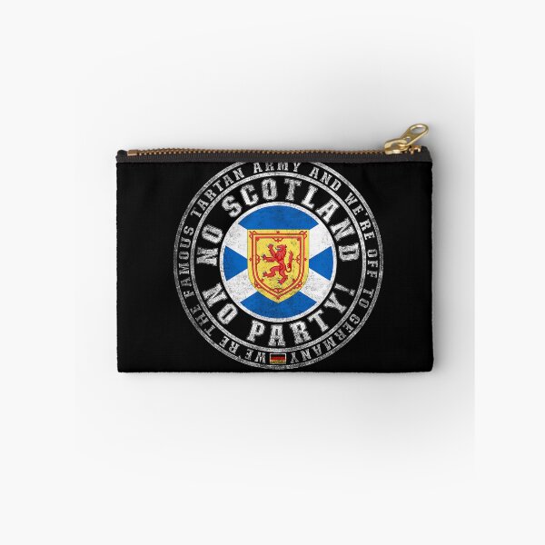 Item preview, No Scotland No Party Tartan Army Off To Germany Badge designed and sold by WoodrowCaldwell.