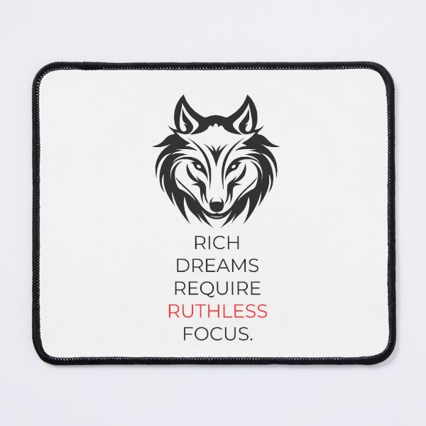 Item preview, Rich Dreams Require Ruthless Focus Wolf Motivation Graphic T-Shirt designed and sold by Vvmd.