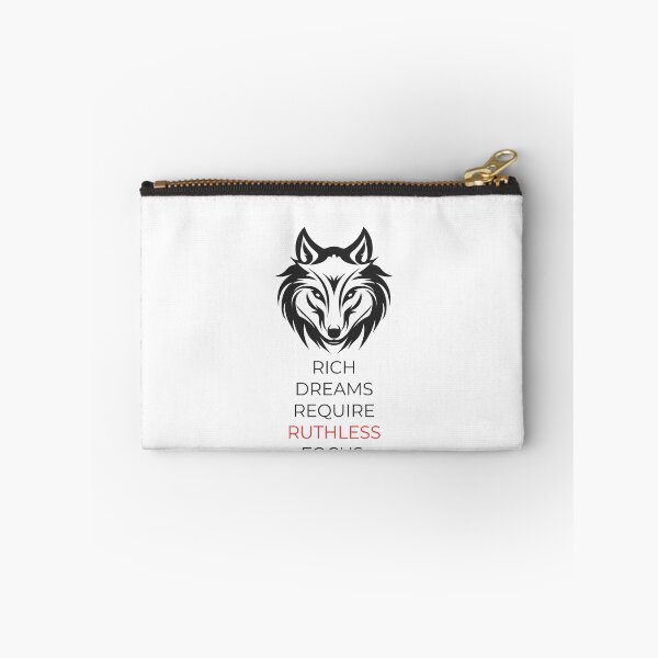 Artikelvorschau, Reiche Träume erfordern rücksichtslose Konzentration – Wolf-Motivationsgrafik-T-Shirt entworfen und verkauft von Vvmd.