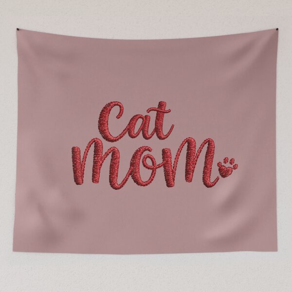 Item preview, Cat Mom Embroidery Typography Art designed and sold by MegaNovaArt.