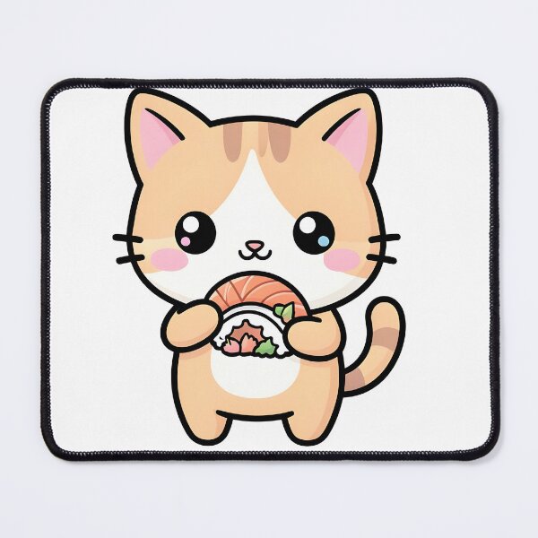 Item preview, Cute Cat Eating Sushi Kawaii Anime Cartoon designed and sold by KCasual.