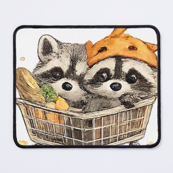 Item preview, Cute Raccoon Couple Shopping designed and sold by Northline Creative.