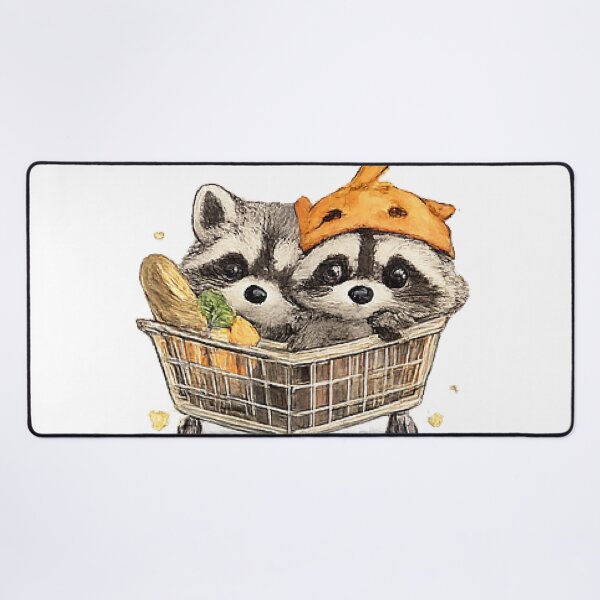 Item preview, Cute Raccoon Couple Shopping designed and sold by Northline Creative.