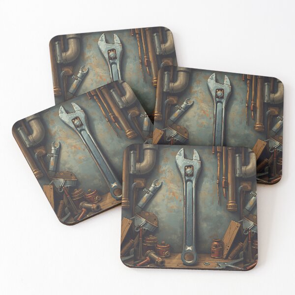 Item preview, Vintage Adjustable Wrench Workshop Mechanic Tool Artwork designed and sold by Evergreen Horizon Works.