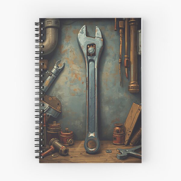 Item preview, Vintage Adjustable Wrench Workshop Mechanic Tool Artwork designed and sold by Evergreen Horizon Works.