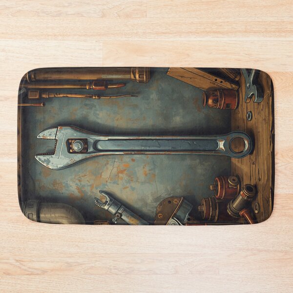 Item preview, Vintage Adjustable Wrench Workshop Mechanic Tool Artwork designed and sold by Evergreen Horizon Works.