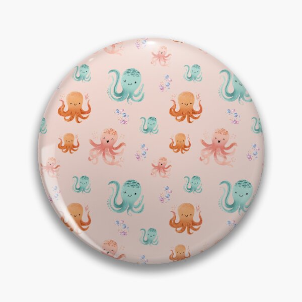 Item preview, Seamless pattern with cute octopus - pastel print with ocean animals for children's decor designed and sold by ArtFairy38.