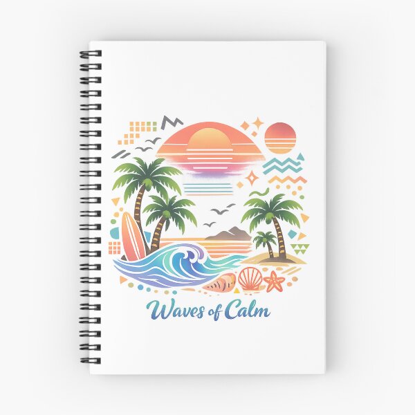 Item preview, Waves of Calm – Colorful Pastel Sunset Beach Design with Palm Trees and Ocean Waves designed and sold by EdgeSphere.