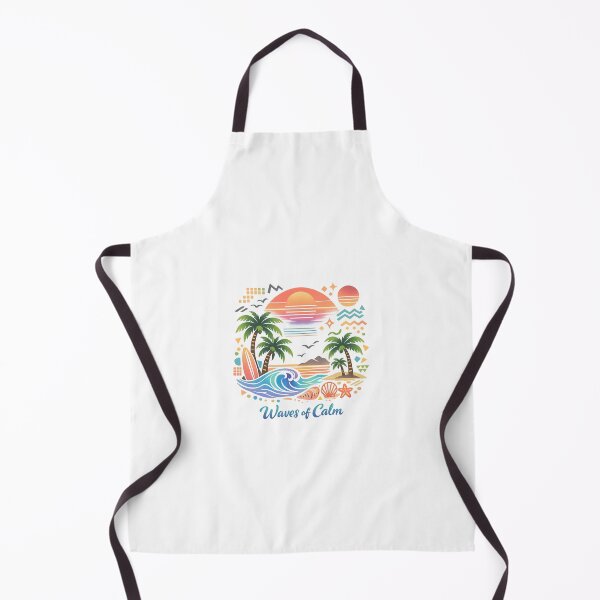 Item preview, Waves of Calm – Colorful Pastel Sunset Beach Design with Palm Trees and Ocean Waves designed and sold by EdgeSphere.