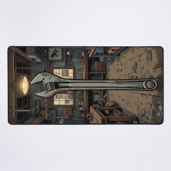 Item preview, Vintage Adjustable Wrench in Classic Workshop Setting designed and sold by Evergreen Horizon Works.