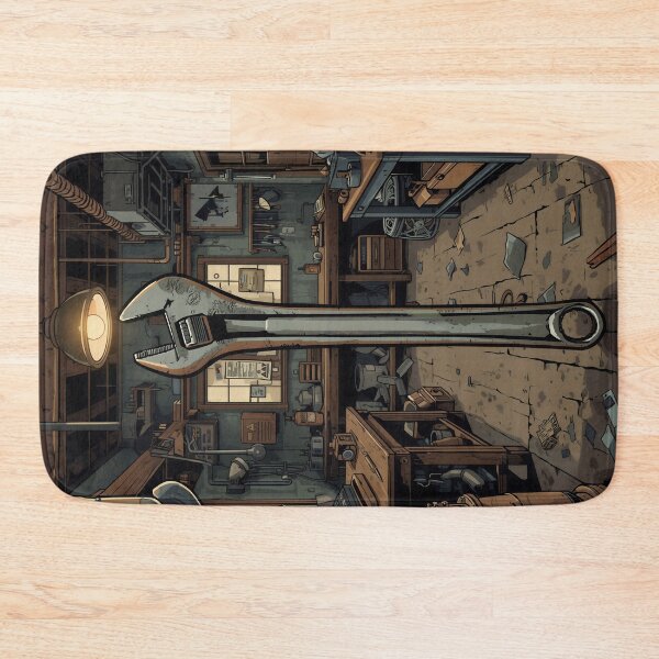 Item preview, Vintage Adjustable Wrench in Classic Workshop Setting designed and sold by Evergreen Horizon Works.