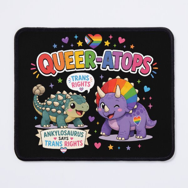Item preview, Queer-atops Trans Rights Dinosaur designed and sold by Craft Design Alchemy.