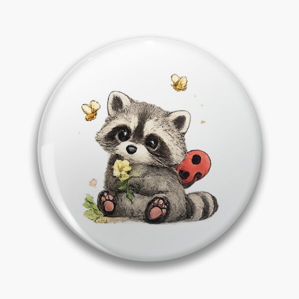 Item preview, Cute Raccoon Holding Flower designed and sold by Northline Creative.