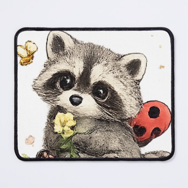 Item preview, Cute Raccoon Holding Flower designed and sold by Northline Creative.