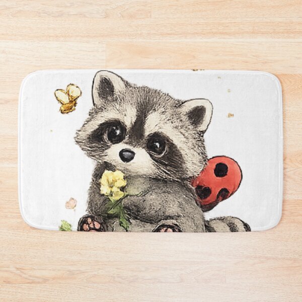 Item preview, Cute Raccoon Holding Flower designed and sold by Northline Creative.
