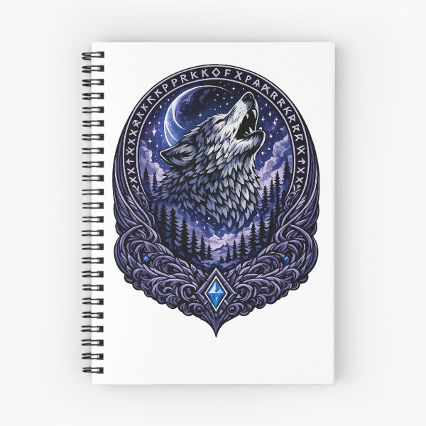 Item preview, Fenrir Night Wolf | Norse Mythology Viking Wolf Under Crescent Moon designed and sold by Daagath.