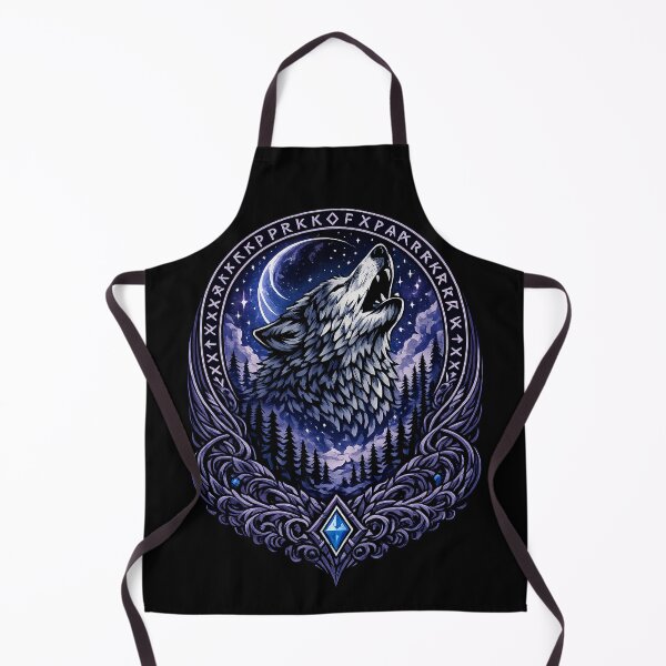 Item preview, Fenrir Night Wolf | Norse Mythology Viking Wolf Under Crescent Moon designed and sold by Daagath.
