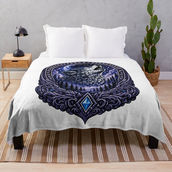 Item preview, Fenrir Night Wolf | Norse Mythology Viking Wolf Under Crescent Moon designed and sold by Daagath.