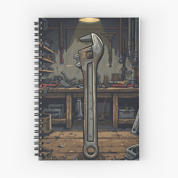 Item preview, Industrial Pipe Wrench in Rustic Workshop Illustration designed and sold by Evergreen Horizon Works.