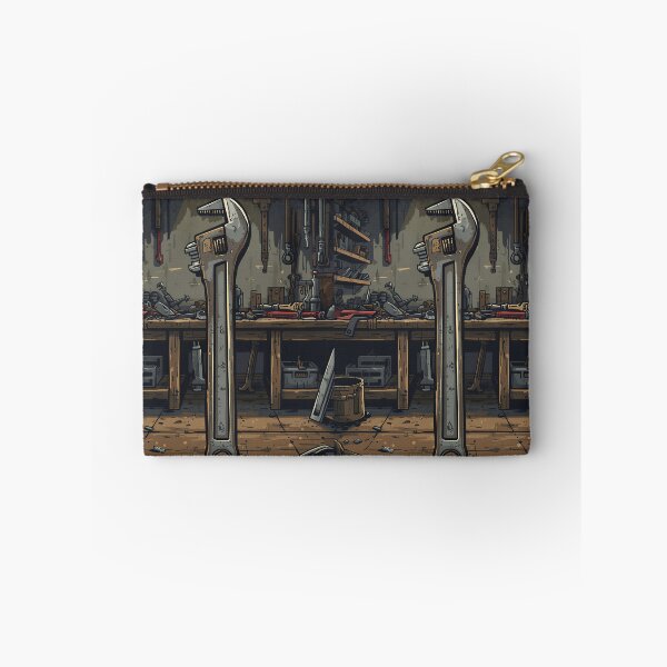 Item preview, Industrial Pipe Wrench in Rustic Workshop Illustration designed and sold by Evergreen Horizon Works.