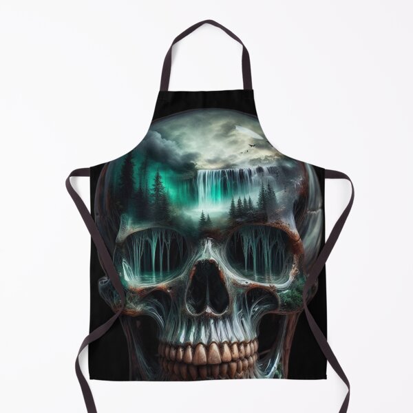 Item preview, Emerald Waterfall Skull – Dark Surreal Nature designed and sold by LujziWorld.