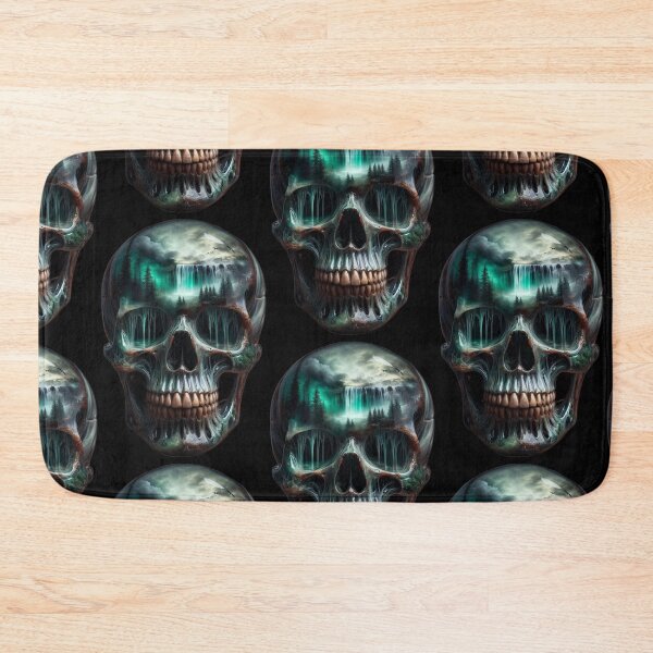 Item preview, Emerald Waterfall Skull – Dark Surreal Nature designed and sold by LujziWorld.