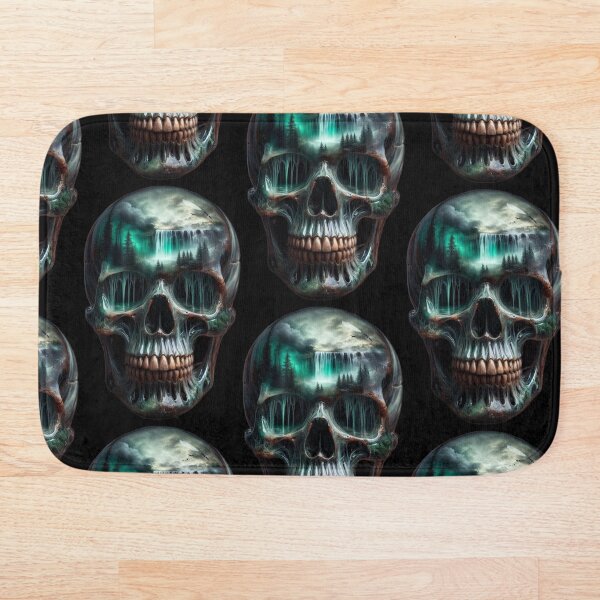 Item preview, Emerald Waterfall Skull – Dark Surreal Nature designed and sold by LujziWorld.