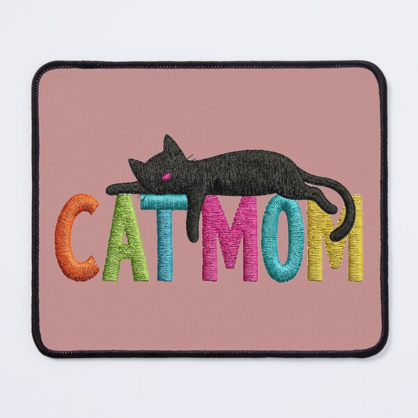 Item preview, Cat Mom Sleeping Black Cat Embroidery designed and sold by MegaNovaArt.