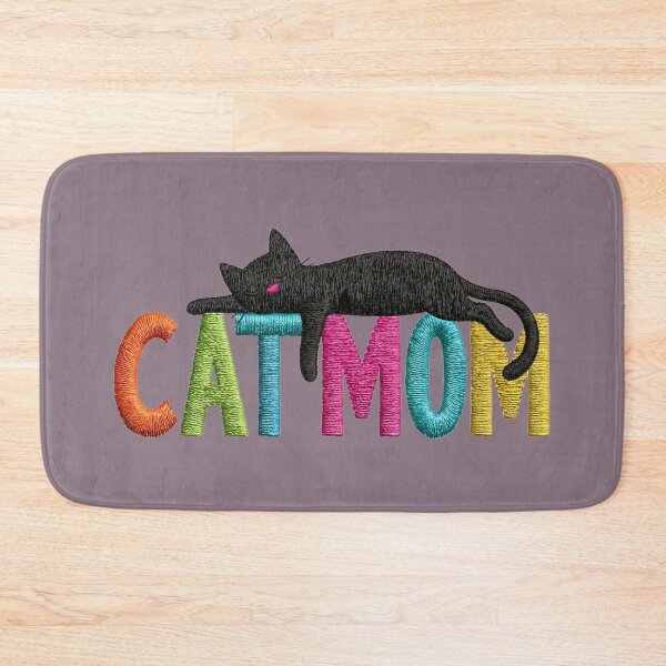 Item preview, Cat Mom Sleeping Black Cat Embroidery designed and sold by MegaNovaArt.