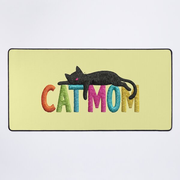 Item preview, Cat Mom Sleeping Black Cat Embroidery designed and sold by MegaNovaArt.