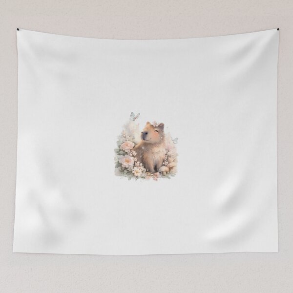 Item preview, Cute Capybara Among Blooming Flowers designed and sold by AndreaCCastro.