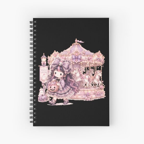 Item preview, Pastel Gothic Halloween Carousel Girl | Coquette Magical Carnival Cute Ghost Illustration designed and sold by looplandger.