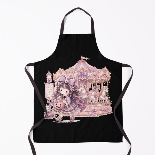 Item preview, Pastel Gothic Halloween Carousel Girl | Coquette Magical Carnival Cute Ghost Illustration designed and sold by looplandger.
