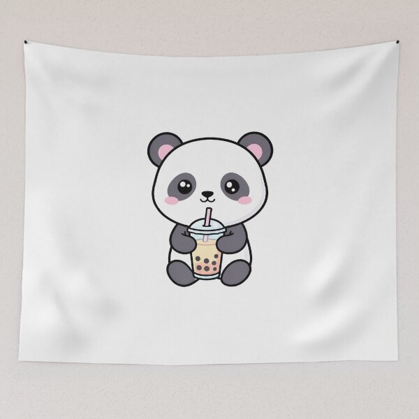 Item preview, Cute Panda Drinking Bubble Tea Kawaii Boba Cartoon designed and sold by KCasual.