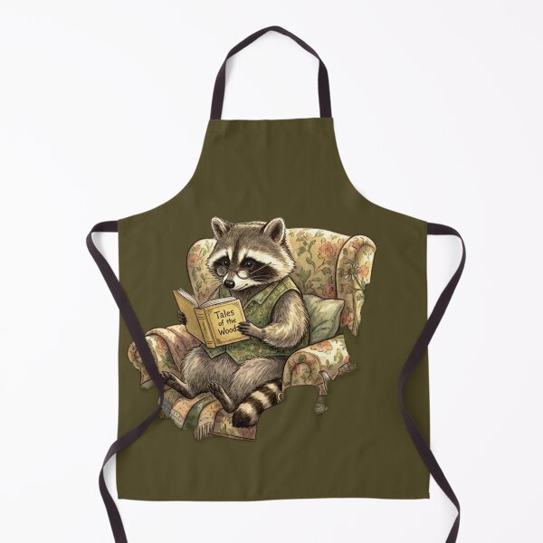 Item preview, Cottagecore Raccoon Reading Book - Cute Animal Cafe Illustration Pastel designed and sold by Clintora.