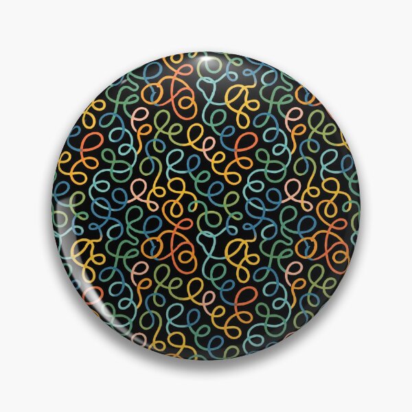 Item preview, Rainbow Swirl Squiggle Doodle Pattern Black Background designed and sold by Zaya_art.