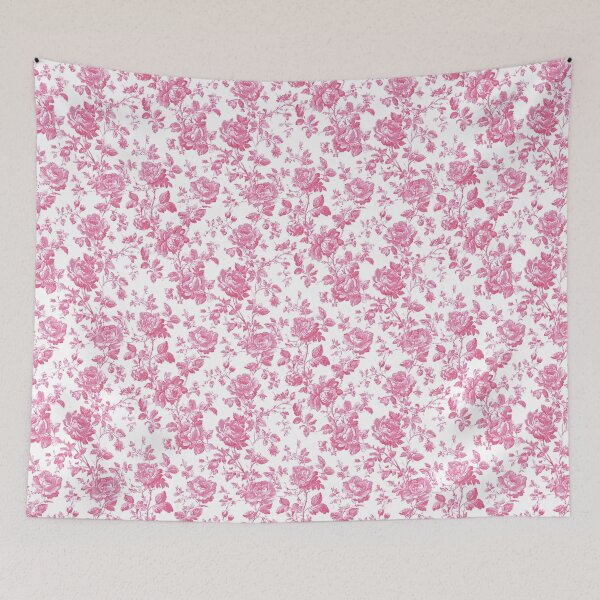 Item preview, Pink Toile de Jouy Floral Pattern | Vintage Shabby Chic Pink Roses | Shabby Chic French Toile Pattern | Romantic French Country Rose Pattern | Vintage Botanical Rose Pattern designed and sold by VivaFy.