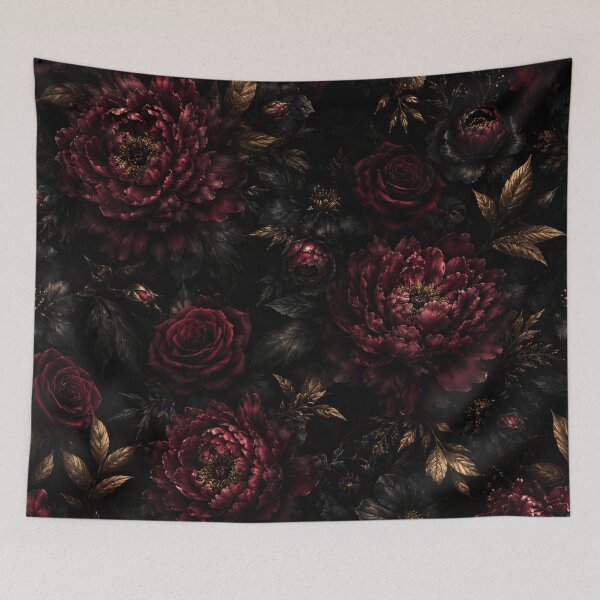 Item preview, Dark Gothic Floral Seamless Pattern | Burgundy Roses & Peonies Luxury designed and sold by Rixben.
