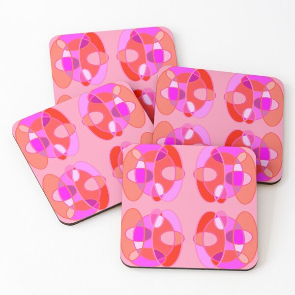 Item preview, Pink and orange gradient ovals and circular shapes on a salmon pink background, sunset flag lesbian pride designed and sold by RAHKELROYSUM.