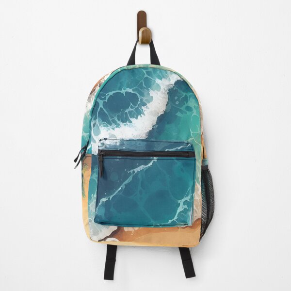 Item preview, Tiny Ocean Circle Island Waves Watercolor Beach designed and sold by InkRevolt.