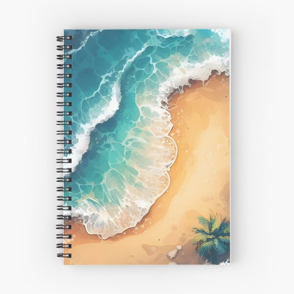 Item preview, Tiny Ocean Circle  Island  Waves Watercolor Beach  designed and sold by InkRevolt.