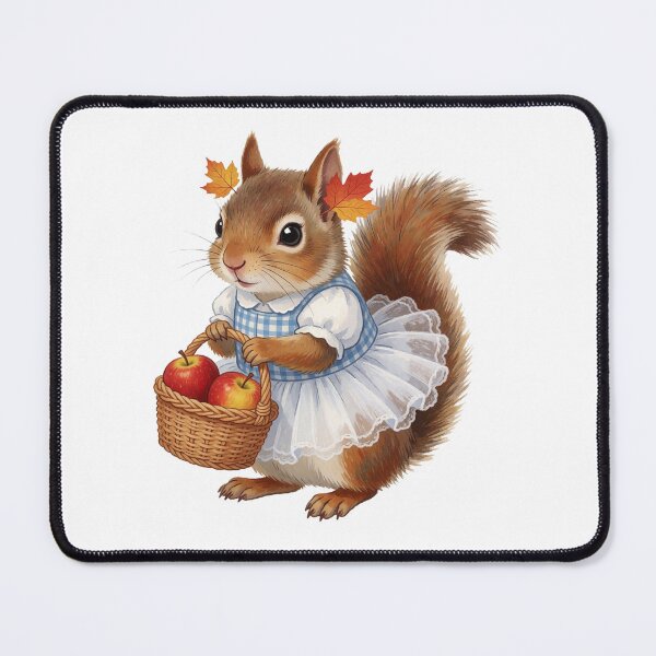 Aperçu de l'œuvre Autumn Squirrel Sticker | Cute Fall Squirrel with Apples créée et vendue par AillustriaAK.
