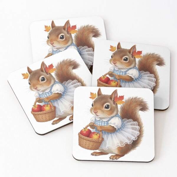 Item preview, Autumn Squirrel Sticker | Cute Fall Squirrel with Apples designed and sold by AillustriaAK.