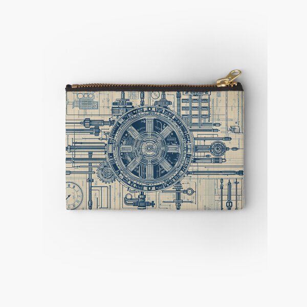 Item preview, Vintage Mechanical Clockwork Blueprint Engineering Artwork designed and sold by Evergreen Horizon Works.