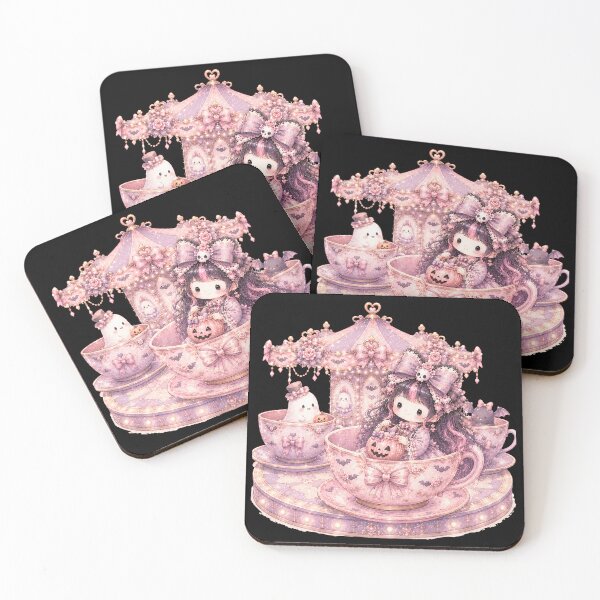 Item preview, Pastel Gothic Halloween Teacup Ride | Coquette Kawaii Ghost Carnival Illustration designed and sold by looplandger.