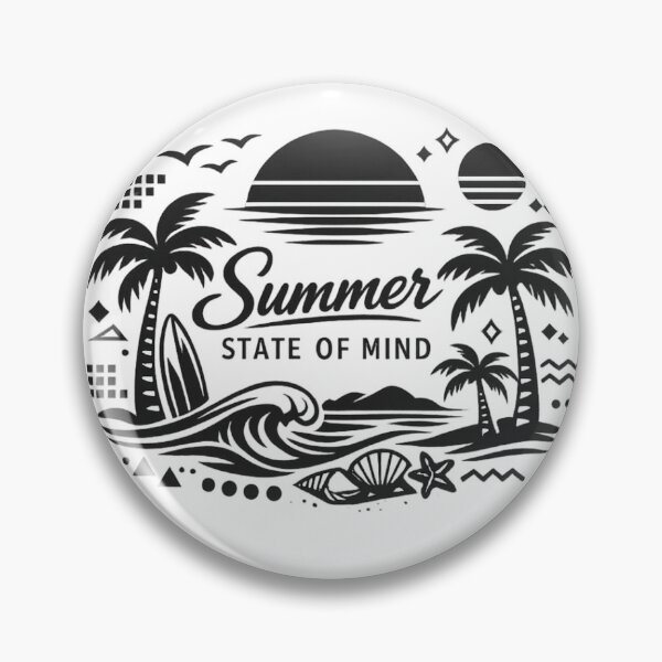Item preview, summer state of mind,Waves of Calm – Minimalist Black and White Tropical Beach Design designed and sold by EdgeSphere.