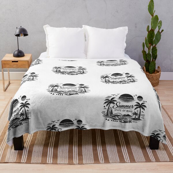 Item preview, summer state of mind,Waves of Calm – Minimalist Black and White Tropical Beach Design designed and sold by EdgeSphere.