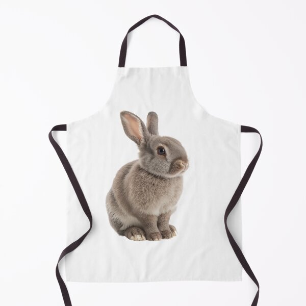 Item preview, Gentle gray domestic rabbit sits quietly, showcasing its soft fur and relaxed demeanor. It appears peacefully in a well-lit, neutral background, inviting a sense of calmness. designed and sold by MiraCleAI.